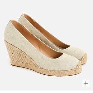 Seville espadrille wedges in metallic canvas-size 7